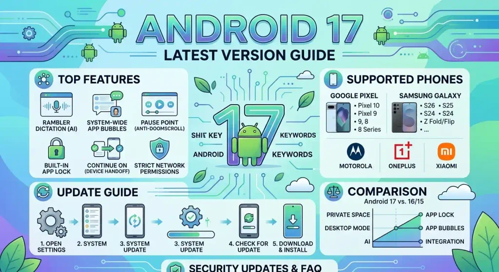 Latest Android Version 2026: Android 17 Features, Supported Phones & Update Guide